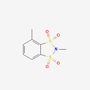 molecular formula C8H9NO4S2 B2692635 2,4-dimethyl-2H-1lambda6,3lambda6,2-benzodithiazole-1,1,3,3-tetrone CAS No. 1334635-32-3