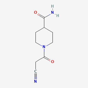 molecular formula C9H13N3O2 B2692638 1-(氰乙酰)哌啶-4-甲酰胺 CAS No. 328384-63-0