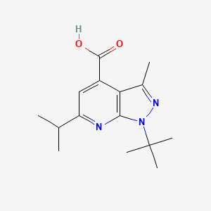 1-tert-butyl-3-methyl-6-(propan-2-yl)-1H-pyrazolo[3,4-b]pyridine-4-carboxylic acid