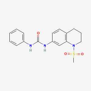 molecular formula C17H19N3O3S B2692644 1-(1-(Methylsulfonyl)-1,2,3,4-tetrahydroquinolin-7-yl)-3-phenylurea CAS No. 1203186-30-4
