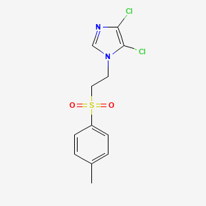 molecular formula C12H12Cl2N2O2S B2692645 4,5-Dichloro-1-(2-[(4-methylphenyl)sulfonyl]ethyl)-1H-imidazole CAS No. 650592-21-5
