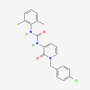 molecular formula C21H20ClN3O2 B2692646 N-[1-(4-chlorobenzyl)-2-oxo-1,2-dihydro-3-pyridinyl]-N'-(2,6-dimethylphenyl)urea CAS No. 338755-32-1