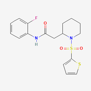 N-(2-fluorophenyl)-2-(1-(thiophen-2-ylsulfonyl)piperidin-2-yl)acetamide