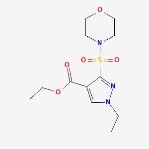 molecular formula C12H19N3O5S B2692653 ethyl 1-ethyl-3-(morpholin-4-ylsulfonyl)-1H-pyrazole-4-carboxylate CAS No. 1260908-95-9