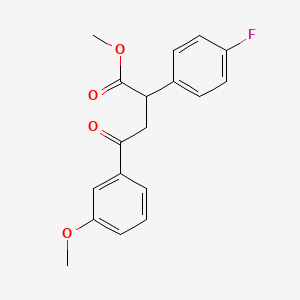 molecular formula C18H17FO4 B2692655 Methyl 2-(4-fluorophenyl)-4-(3-methoxyphenyl)-4-oxobutanoate CAS No. 344280-52-0