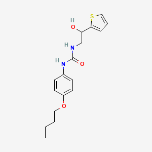 molecular formula C17H22N2O3S B2692657 1-(4-丁氧基苯基)-3-(2-羟基-2-(噻吩-2-基)乙基)脲 CAS No. 1351587-83-1