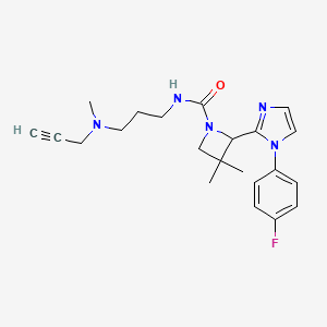 2-[1-(4-Fluorophenyl)imidazol-2-yl]-3,3-dimethyl-N-[3-[methyl(prop-2-ynyl)amino]propyl]azetidine-1-carboxamide