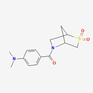 molecular formula C14H18N2O3S B2692661 (4-(Dimethylamino)phenyl)(2,2-dioxido-2-thia-5-azabicyclo[2.2.1]heptan-5-yl)methanone CAS No. 2034610-14-3