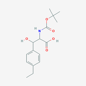 molecular formula C16H23NO5 B2692665 2-tert-Butoxycarbonylamino-3-(4-ethyl-phenyl)-3-hydroxy-propionic acid CAS No. 1008211-89-9