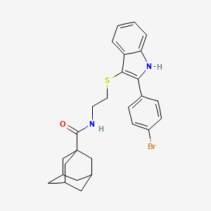 molecular formula C27H29BrN2OS B2692668 N-[2-[[2-(4-bromophenyl)-1H-indol-3-yl]sulfanyl]ethyl]adamantane-1-carboxamide CAS No. 1023845-61-5