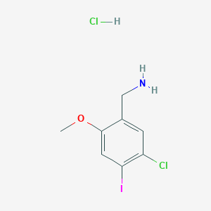 molecular formula C8H10Cl2INO B2692669 (5-氯-4-碘-2-甲氧基苯基)甲胺盐酸盐 CAS No. 1803581-74-9