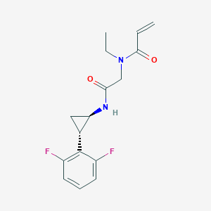 molecular formula C16H18F2N2O2 B2692670 N-[2-[[(1R,2S)-2-(2,6-Difluorophenyl)cyclopropyl]amino]-2-oxoethyl]-N-ethylprop-2-enamide CAS No. 2361596-01-0