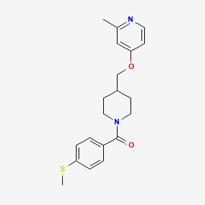 molecular formula C20H24N2O2S B2692673 [4-[(2-Methylpyridin-4-yl)oxymethyl]piperidin-1-yl]-(4-methylsulfanylphenyl)methanone CAS No. 2380009-52-7