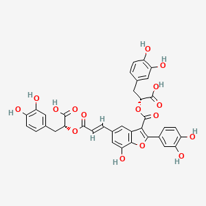 (R)-3-(3,4-Dihydroxyphenyl)-2-[3-[7-hydroxy-2-(3,4-dihydroxyphenyl)-3-[[(R)-1-carboxy-2-(3,4-dihydroxyphenyl)ethyl]oxycarbonyl]benzofuran-5-yl]propenoyloxy]propionic acid