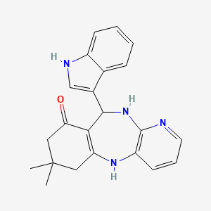 10-(1H-indol-3-yl)-7,7-dimethyl-5,6,7,8,10,11-hexahydro-9H-pyrido[3,2-b][1,4]benzodiazepin-9-one