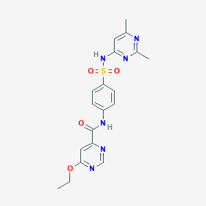 molecular formula C19H20N6O4S B2692699 N-(4-(N-(2,6-dimethylpyrimidin-4-yl)sulfamoyl)phenyl)-6-ethoxypyrimidine-4-carboxamide CAS No. 2034227-46-6