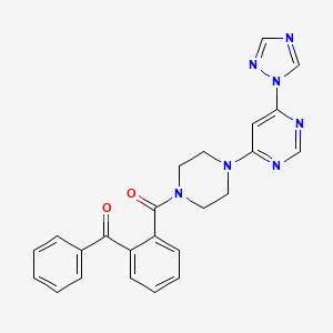 molecular formula C24H21N7O2 B2692700 (4-(6-(1H-1,2,4-triazol-1-yl)pyrimidin-4-yl)piperazin-1-yl)(2-benzoylphenyl)methanone CAS No. 1705323-59-6