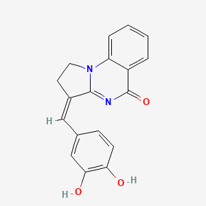 molecular formula C18H14N2O3 B2692706 (3Z)-3-(3,4-dihydroxybenzylidene)-2,3-dihydropyrrolo[1,2-a]quinazolin-5(1H)-one CAS No. 885191-25-3