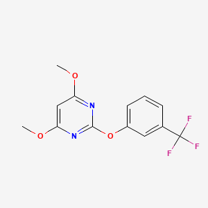 molecular formula C13H11F3N2O3 B2692707 4,6-二甲氧基-2-[3-(三氟甲基)苯氧基]嘧啶 CAS No. 294848-95-6