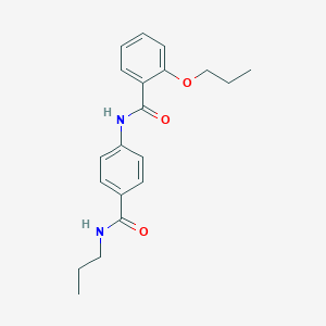 molecular formula C20H24N2O3 B269272 2-propoxy-N-{4-[(propylamino)carbonyl]phenyl}benzamide 