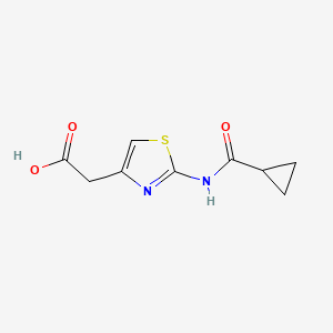 molecular formula C9H10N2O3S B2692727 2-(2-Cyclopropaneamido-1,3-thiazol-4-yl)acetic acid CAS No. 926246-95-9