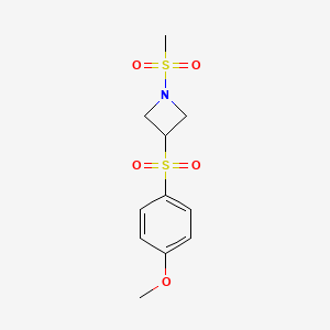 molecular formula C11H15NO5S2 B2692736 1-methanesulfonyl-3-(4-methoxybenzenesulfonyl)azetidine CAS No. 1797874-28-2