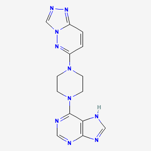 molecular formula C14H14N10 B2692739 6-[4-(7H-Purin-6-yl)piperazin-1-yl]-[1,2,4]triazolo[4,3-b]pyridazine CAS No. 2380192-25-4