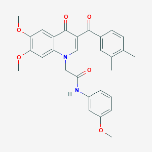 2-[3-(3,4-dimethylbenzoyl)-6,7-dimethoxy-4-oxoquinolin-1-yl]-N-(3-methoxyphenyl)acetamide