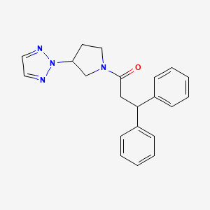 molecular formula C21H22N4O B2692747 1-(3-(2H-1,2,3-triazol-2-yl)pyrrolidin-1-yl)-3,3-diphenylpropan-1-one CAS No. 2034346-79-5