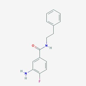 molecular formula C15H15FN2O B2692748 3-amino-4-fluoro-N-(2-phenylethyl)benzamide CAS No. 1155913-52-2