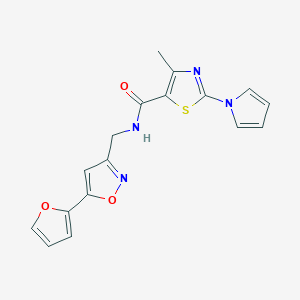 N-((5-(furan-2-yl)isoxazol-3-yl)methyl)-4-methyl-2-(1H-pyrrol-1-yl)thiazole-5-carboxamide