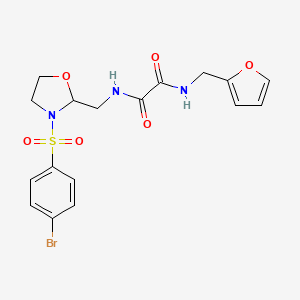 N1-((3-((4-bromophenyl)sulfonyl)oxazolidin-2-yl)methyl)-N2-(furan-2-ylmethyl)oxalamide