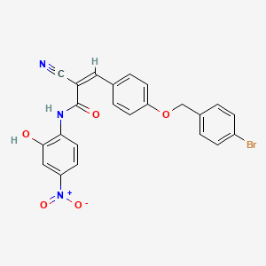 molecular formula C23H16BrN3O5 B2692756 (Z)-3-[4-[(4-Bromophenyl)methoxy]phenyl]-2-cyano-N-(2-hydroxy-4-nitrophenyl)prop-2-enamide CAS No. 522655-95-4