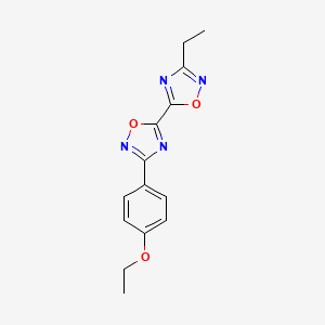 molecular formula C14H14N4O3 B2692758 3-(4-Ethoxyphenyl)-3'-ethyl-5,5'-bi-1,2,4-oxadiazole CAS No. 1775536-58-7