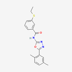 N-[5-(2,5-dimethylphenyl)-1,3,4-oxadiazol-2-yl]-3-ethylsulfanylbenzamide