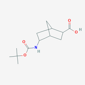 molecular formula C13H21NO4 B2692764 5-((tert-Butoxycarbonyl)amino)bicyclo[2.2.1]heptane-2-carboxylic acid CAS No. 2167467-26-5