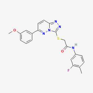 molecular formula C21H18FN5O2S B2692765 N-(3-氟-4-甲基苯基)-2-((6-(3-甲氧苯基)-[1,2,4]三唑并[4,3-b]吡啶-3-基)硫)乙酰胺 CAS No. 891097-20-4