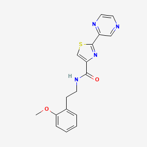 molecular formula C17H16N4O2S B2692767 N-(2-methoxyphenethyl)-2-(pyrazin-2-yl)thiazole-4-carboxamide CAS No. 1235136-98-7