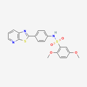 molecular formula C20H17N3O4S2 B2692768 2,5-二甲氧基-N-(4-(噻唑啉[5,4-b]吡啶-2-基)苯基)苯磺酰胺 CAS No. 863594-58-5