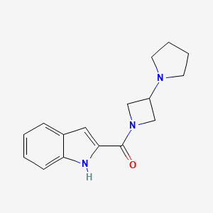 molecular formula C16H19N3O B2692775 (1H-indol-2-yl)(3-(pyrrolidin-1-yl)azetidin-1-yl)methanone CAS No. 2309712-93-2