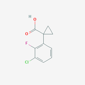 molecular formula C10H8ClFO2 B2692777 1-(3-Chloro-2-fluorophenyl)cyclopropanecarboxylic Acid CAS No. 1260763-00-5