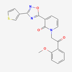 molecular formula C20H15N3O4S B2692778 1-(2-(2-methoxyphenyl)-2-oxoethyl)-3-(3-(thiophen-3-yl)-1,2,4-oxadiazol-5-yl)pyridin-2(1H)-one CAS No. 1396855-22-3