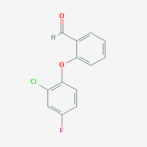 molecular formula C13H8ClFO2 B2692783 2-(2-氯-4-氟苯氧基)苯甲醛 CAS No. 1005763-44-9