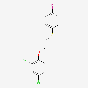 molecular formula C14H11Cl2FOS B2692784 2,4-二氯-1-{2-[(4-氟苯基)硫代]乙氧基}苯 CAS No. 339010-82-1