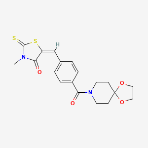 (E)-5-(4-(1,4-dioxa-8-azaspiro[4.5]decane-8-carbonyl)benzylidene)-3-methyl-2-thioxothiazolidin-4-one