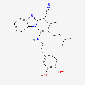 1-{[2-(3,4-Dimethoxyphenyl)ethyl]amino}-3-methyl-2-(3-methylbutyl)pyrido[1,2-a]benzimidazole-4-carbonitrile