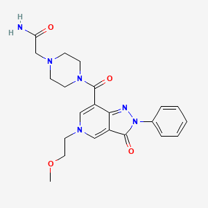 2-(4-(5-(2-methoxyethyl)-3-oxo-2-phenyl-3,5-dihydro-2H-pyrazolo[4,3-c]pyridine-7-carbonyl)piperazin-1-yl)acetamide