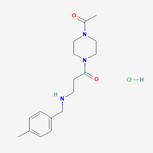 molecular formula C17H26ClN3O2 B2692816 1-(4-Acetylpiperazin-1-yl)-3-[(4-methylphenyl)methylamino]propan-1-one;hydrochloride CAS No. 2418714-35-7
