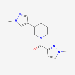 molecular formula C14H19N5O B2692821 3-(1-methyl-1H-pyrazol-4-yl)-1-(1-methyl-1H-pyrazole-3-carbonyl)piperidine CAS No. 2380043-15-0