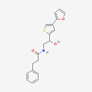 molecular formula C19H19NO3S B2692824 N-[2-[4-(Furan-2-yl)thiophen-2-yl]-2-hydroxyethyl]-3-phenylpropanamide CAS No. 2380010-90-0